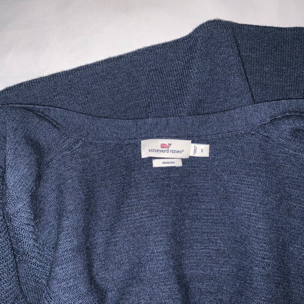 Vineyard Vines Open Front Cardigan in Blue Size S Long Sleeve - Picture 8 of 10
